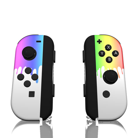 Custom Controller Nintendo Switch Joycons - Liquid Spectrum Drip Rainbow