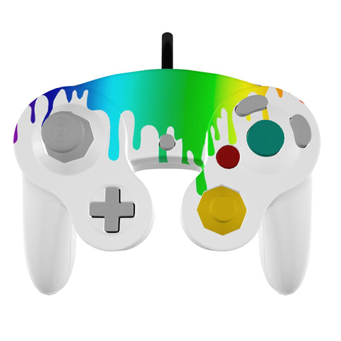 Custom Controller Nintendo Gamecube - Liquid Spectrum Drip Rainbow