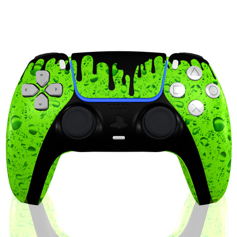 Custom Controller Sony Playstation 5 PS5 - Toxic Demize Drip Green Black