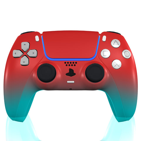 Custom Controller Sony Playstation 5 PS5 - Mercury Haze Ombre Fade Red Crimson Blue