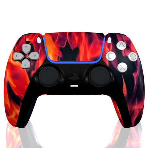 Custom Controller Sony Playstation 5 PS5 - Red Inferno Flames Fire
