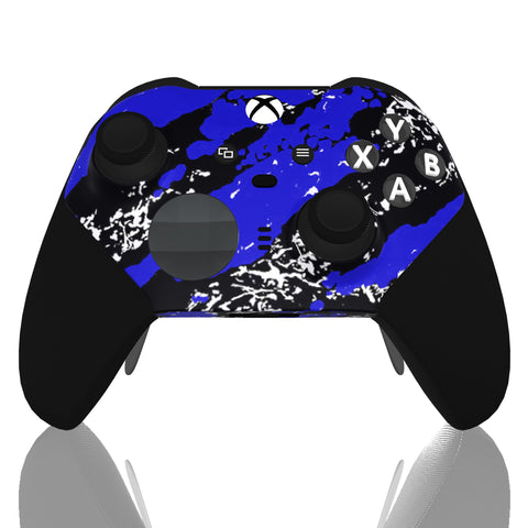 Custom Controller Microsoft Xbox One Series 2 Elite - Blue Splatter Silver Black