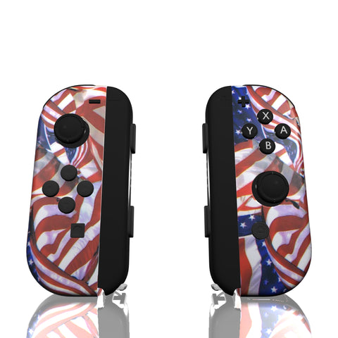 Custom Controller Nintendo Switch Joycons - The Patriot USA America Flags American Red White Blue