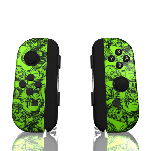 Custom Controller Nintendo Switch Joycons - Green Zombies Undead The Living Dead Outbreak
