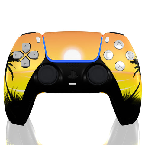 Custom Controller Sony Playstation 5 PS5 - Tequila Sunrise Sunset Palm Trees Tropical Beach Life