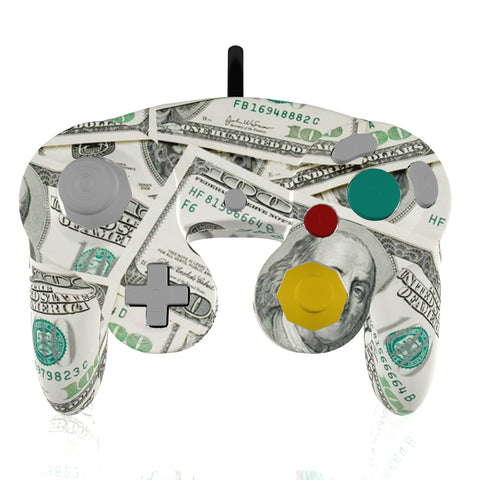 Custom Controller Nintendo Gamecube - Playa Dollar Bills Benjamin Franklin Cash