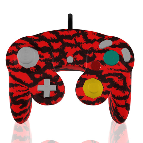 Custom Controller Nintendo Gamecube - Red Tiger Camo