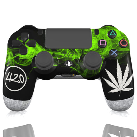 Custom Controller Sony Playstation 4 PS4 - Cali Kush Edition 420 Cannabis Weed Leaf