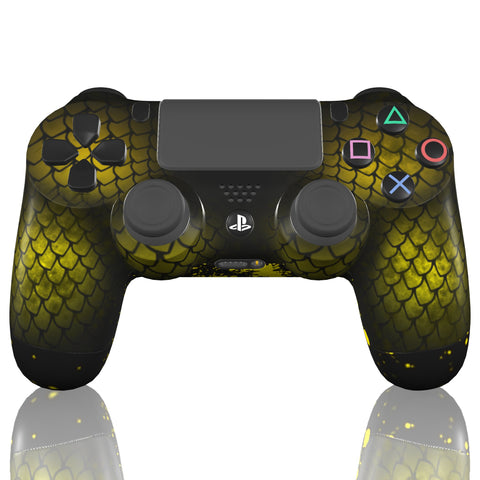 Custom Controller Sony Playstation 4 PS4 - Golden Dragon Gold Scales Fantasy Medieval