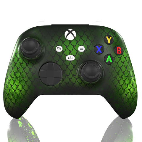 Custom Controller Microsoft Xbox Series X - Xbox One S - Forest Dragon Green Scales Fantasy Medieval