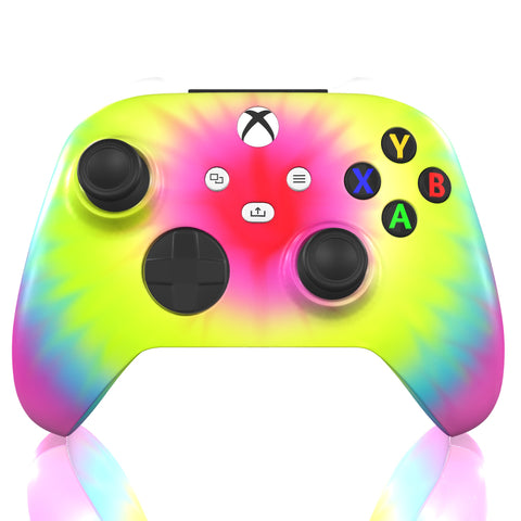 Custom Controller Microsoft Xbox Series X - Xbox One S - Neon Tie Dye Hippie 70s Psychedelic