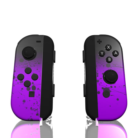 Custom Controller Nintendo Switch Joycons - Midnight Madness Ombre Splatter Fade Black Purple Violet
