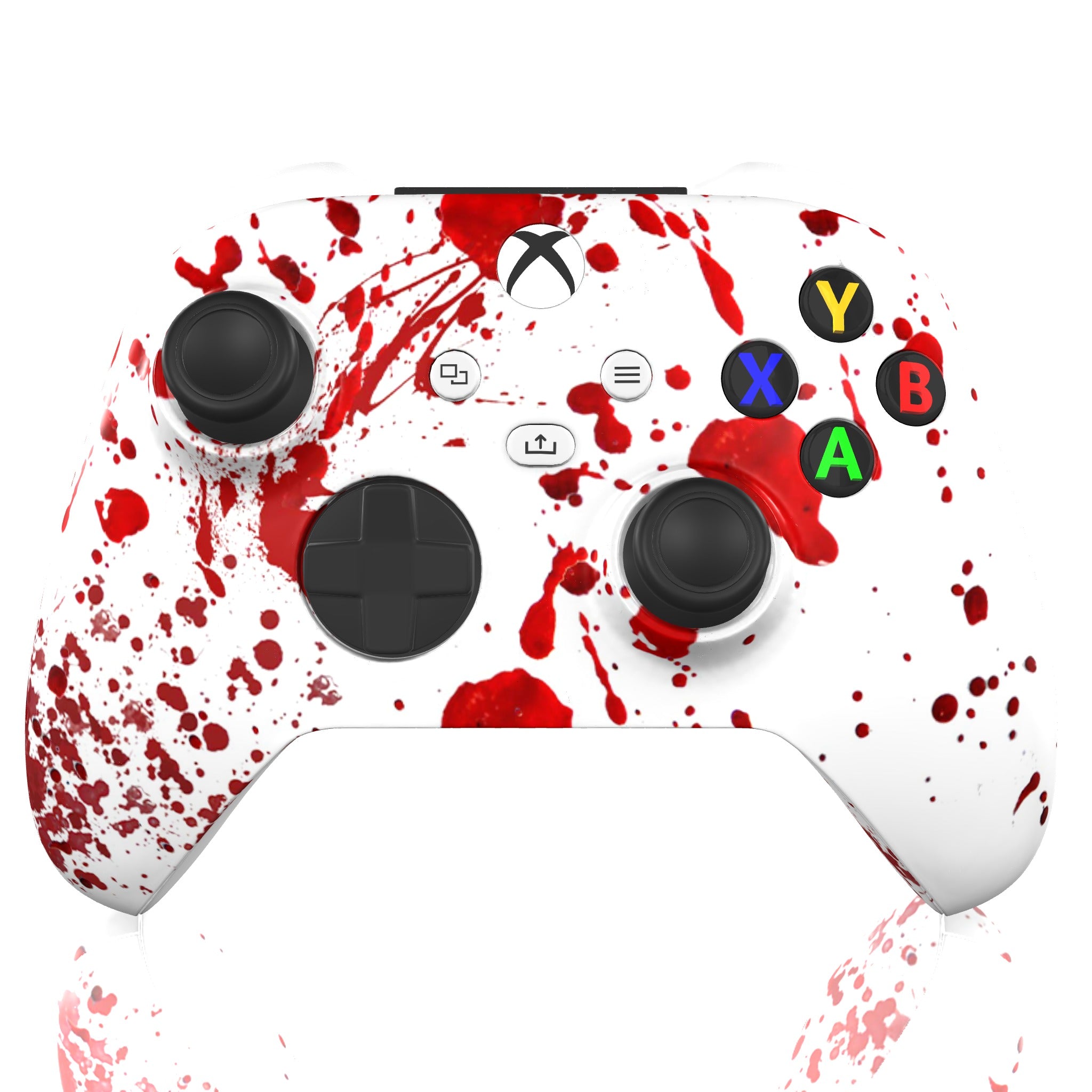 Custom Controller Microsoft Xbox Series X - Xbox One S - Blood Splatter Gore Red White Horror Killer