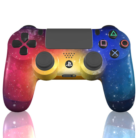 Custom Controller Sony Playstation 4 PS4 - Galaxy Space Stars Universe White Buttons Chrome
