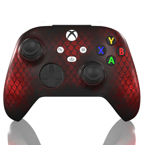 Custom Controller Microsoft Xbox Series X - Xbox One S - Fire Dragon Red Scales Fantasy