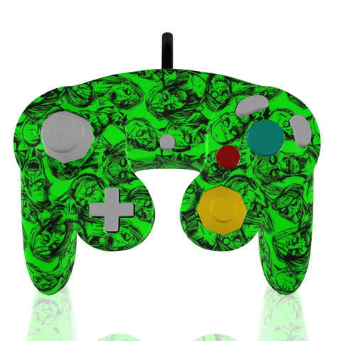 Custom Controller Nintendo Gamecube - Green Zombies Undead The Living Dead Outbreak