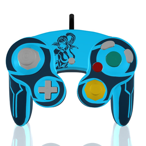 Custom Controller Nintendo Gamecube - Zero Suit Samus Metroid SSBU Super Smash Bros Ultimate Melee Brawl