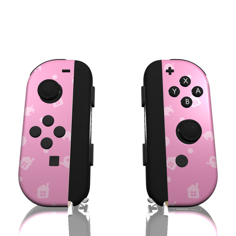 Custom Controller Nintendo Switch Joycons - Utopia Getaway Animal Crossing Pink