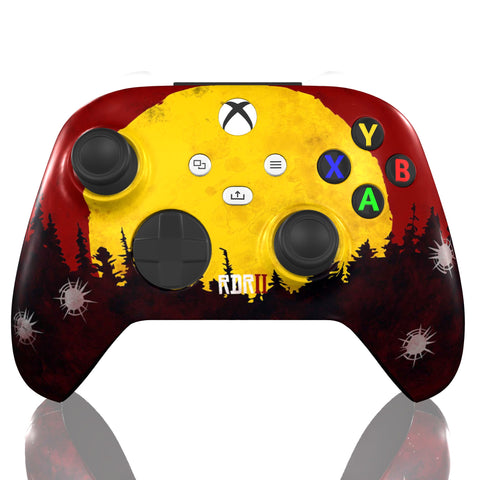 Custom Controller Microsoft Xbox Series X - Xbox One S - Red Revolver RDR Red Dead Redemption