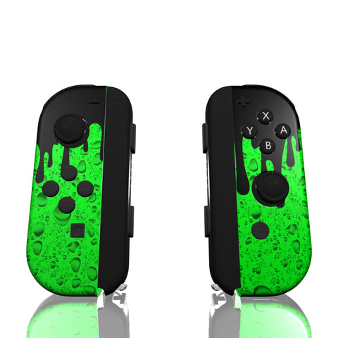 Custom Controller Nintendo Switch Joycons - Toxic Demize Drip Green Black