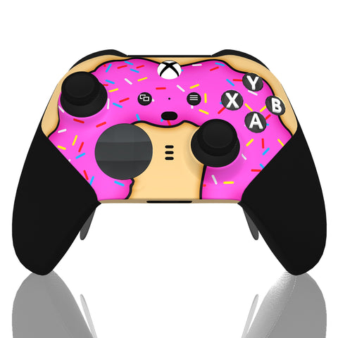 Custom Controller Microsoft Xbox One Series 2 Elite - Glazed Fresh Donut Homer Food Pastry Sprinkles Pink