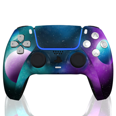 Custom Controller Sony Playstation 5 PS5 - Celestial Galaxy Space Planets Stars