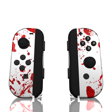 Custom Controller Nintendo Switch Joycons - Blood Splatter Gore Red White Horror Killer
