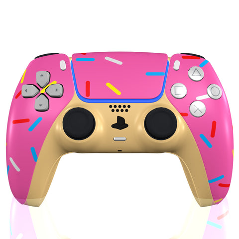 Custom Controller Sony Playstation 5 PS5 - Glazed Fresh Donut Homer Food Pastry Sprinkles Pink