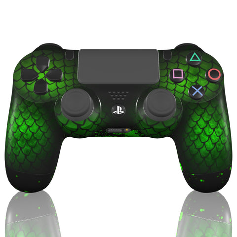 Custom Controller Sony Playstation 4 PS4 - Forest Dragon Green Scales Fantasy Medieval