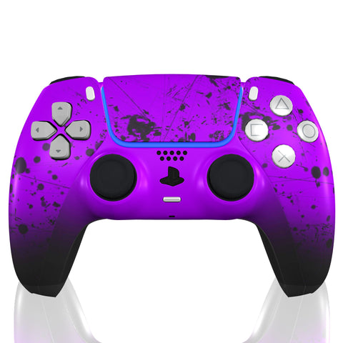 Custom Controller Sony Playstation 5 PS5 - Midnight Madness Ombre Splatter Fade Black Purple Violet