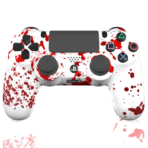 Custom Controller Sony Playstation 4 PS4 - Blood Splatter Gore Red White Horror Killer