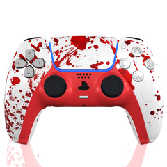 Custom Controller Sony Playstation 5 PS5 - Blood Splatter Gore Red White Horror Killer