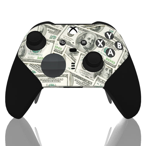 Custom Controller Microsoft Xbox One Series 2 Elite - Playa Dollar Bills Benjamin Franklin Cash