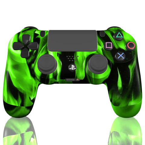 Custom Controller Sony Playstation 4 PS4 - Green Inferno Fire Flames