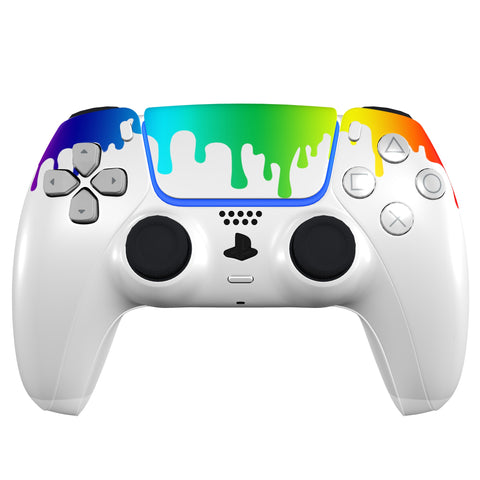 Custom Controller Sony Playstation 5 PS5 - Liquid Spectrum Drip Rainbow