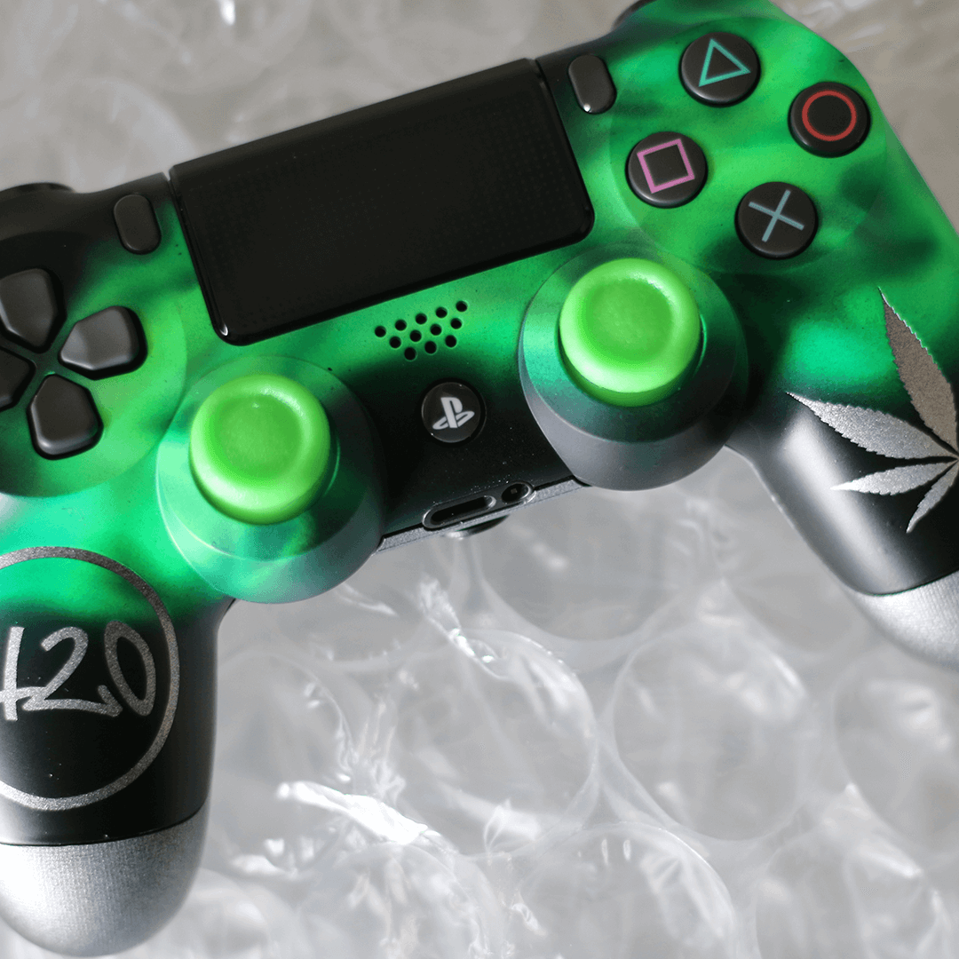 Custom Controller Sony Playstation 4 PS4 - Cali Kush Edition 420 Cannabis Weed Leaf Green Buttons