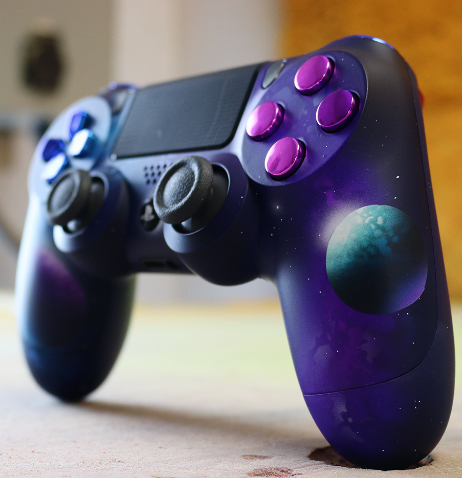 Custom Controller Sony Playstation 4 PS4 - Celestial Galaxy Space Planets Stars Color Buttons