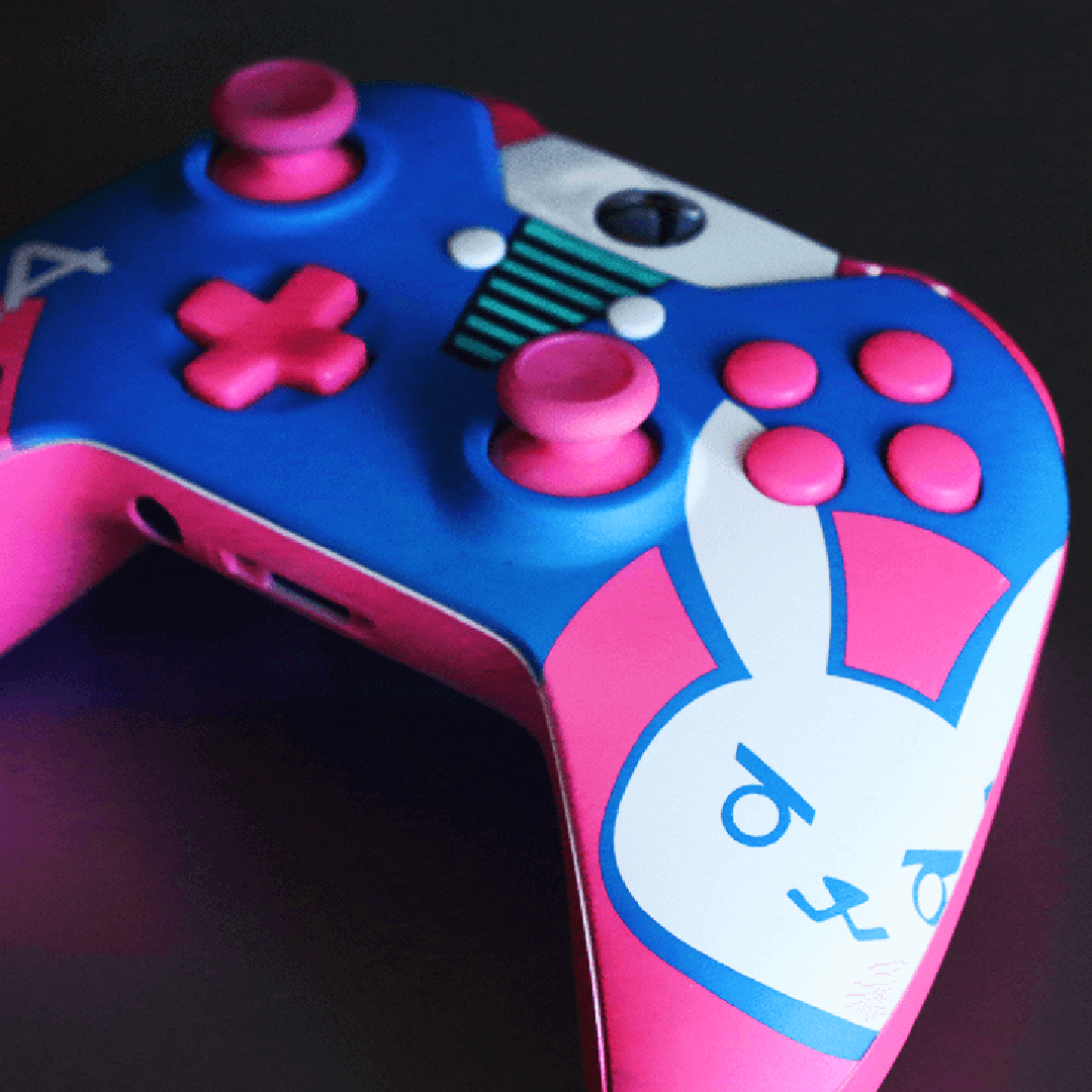 Custom Controller Microsoft Xbox One S -  D.VA Overwatch Nerf This Bunny Pink Buttons FPS First Person Shooter