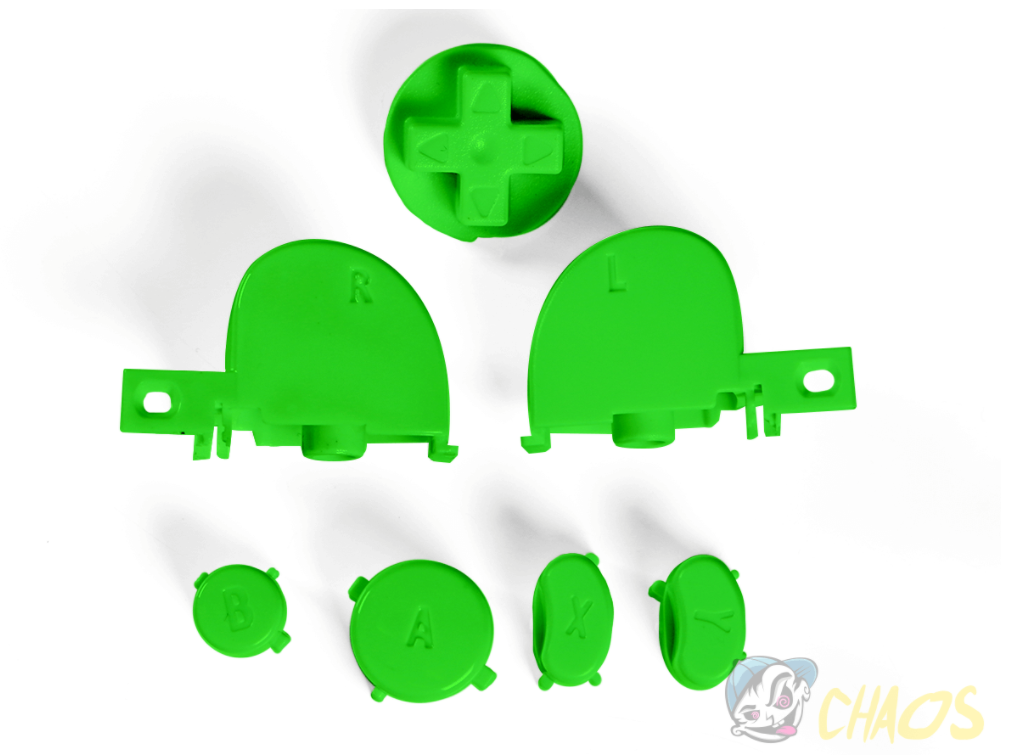 Custom Controller Nintendo Gamecube Single Color Button Pack Green