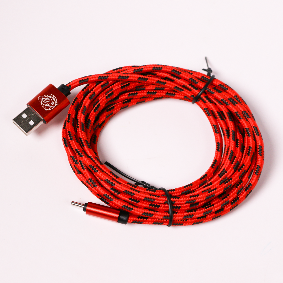 Red Braided 10ft Microsoft USB